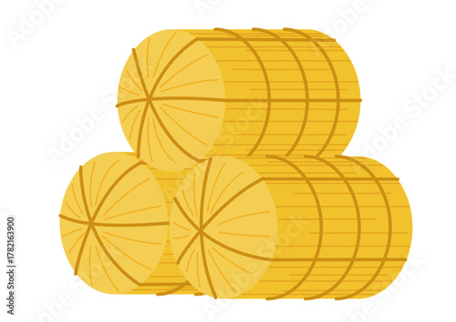 積まれた俵のイラスト
