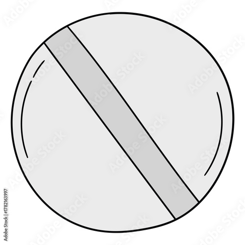 Hand-drawn cartoon pill on a white background.