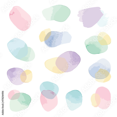 Abstract Watercolor Vector Pattern with Blurred Organic Shapes in Soft Pastel Colors Modern Artistic Design