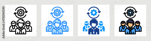 Operations Team Icon Collection Set Multiple Style