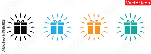 Vibrant gift icons radiate excitement and celebration, ideal for announcing sales, promotions, or special surprises that bring joy and delight.