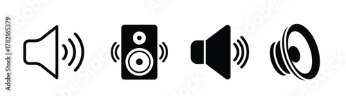 Loudspeaker or audio speaker icon design element suitable for website, print design or app