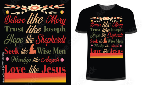 Live the Christmas Faith Typography T-Shirt Design, JesusTypography T-Shirt