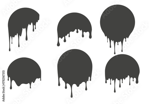 melted drip in circle shape drops of liquid chocolate