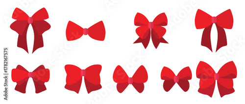 set of flat hair ribbons vector