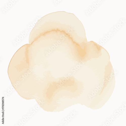 Minimalist Vector Illustration of Organic Watercolor Style Cloud in Soft Beige Tones in Contemporary Style for Nature and Wellness Branding
