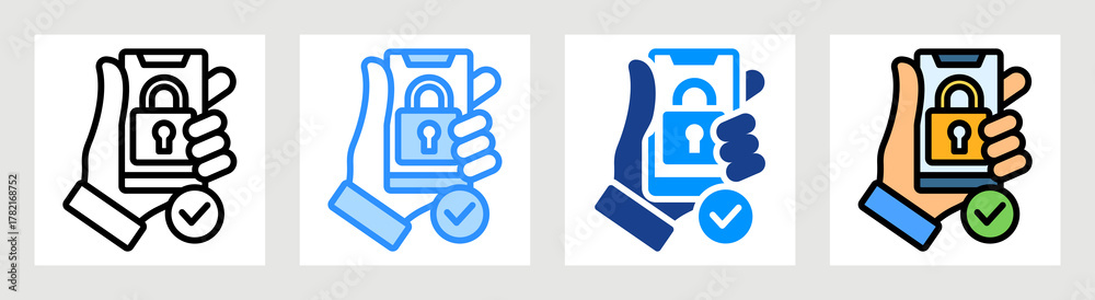 Obraz premium Mobile Access Icon Collection Set Multiple Style