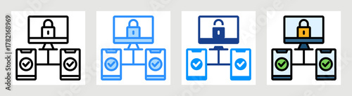 Two Factor Authentication Icon Collection Set Multiple Style