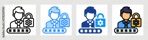 Password Manager Icon Collection Set Multiple Style