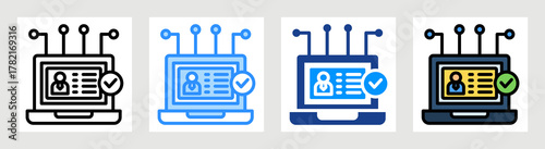 Digital Identity Icon Collection Set Multiple Style