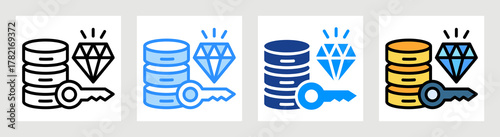 Key Value Database Icon Collection Set Multiple Style