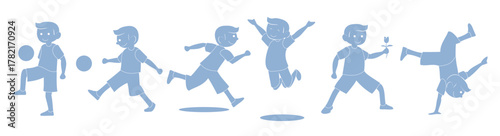 boys activity silhouette vector illustration