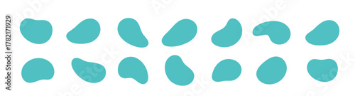  Set of different irregular dynamic blob form organic waves 