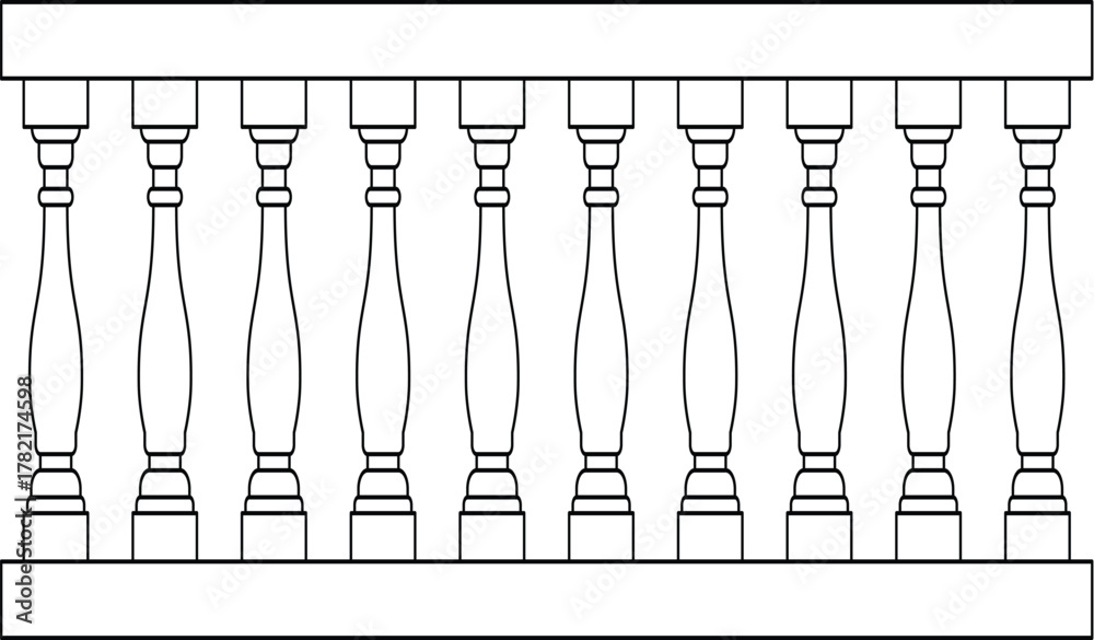 Fotografie stone balustrade with balusters for fencing line