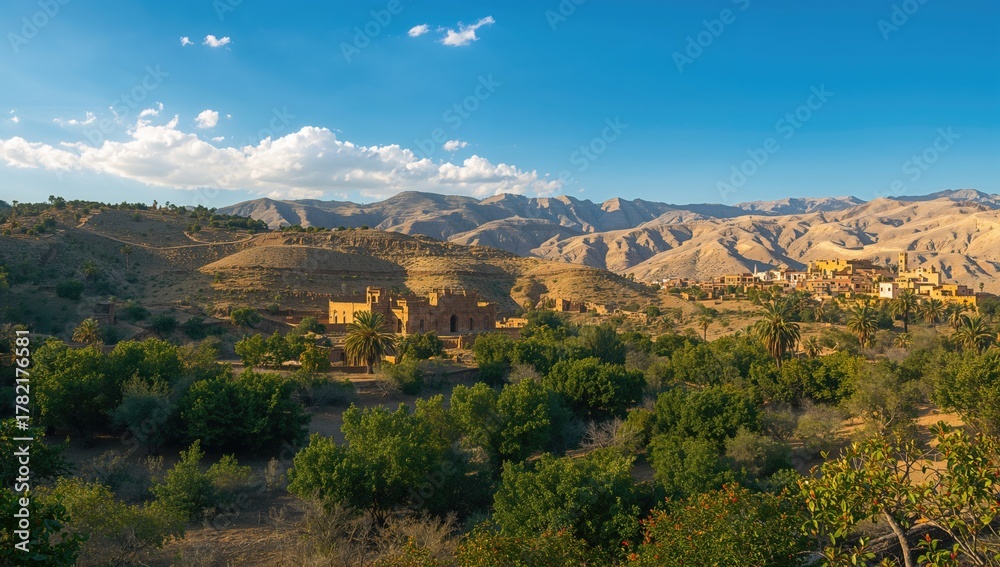 Fototapeta premium Landscape of the Beni Snassen Mountains in northeastern Morocco, showcasing seasonal change