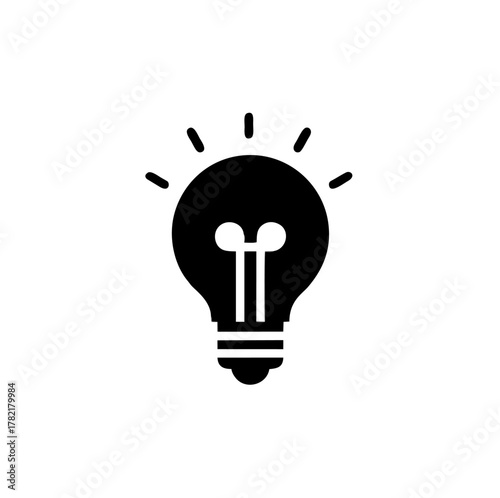 Shining light bulb silhouette representing a bright new idea or solution