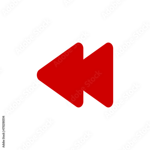 Vector image of game UI icon template asset transparent Rewind button