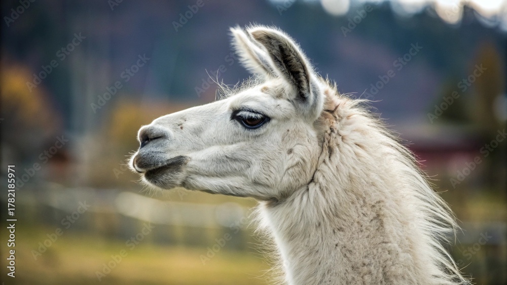 Obraz premium white llama portrait