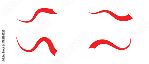 set of swash swoosh tails icon. Abstract and retro Swash Icon.