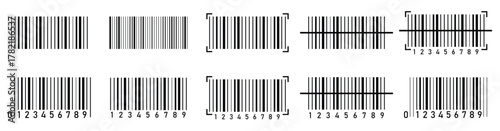 Barcode vector illustration. Product identification and scanning concept. Retail label, price tag, and store checkout design element.