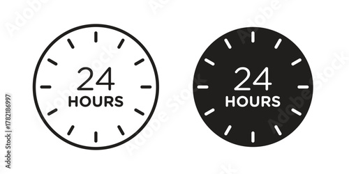 24 Hrs icon designs collection for mobile, ui, web.