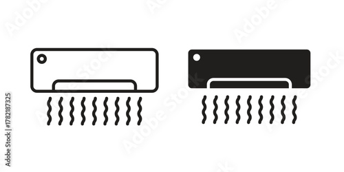 Air conditioner icon designs collection for mobile, ui, web.