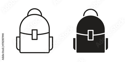Backpack icon designs collection for mobile, ui, web.
