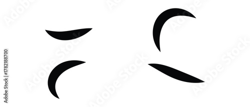 set of swash swoosh tails icon. Abstract and retro Swash Icon.