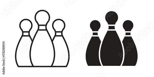 Bowling icon designs collection for mobile, ui, web.