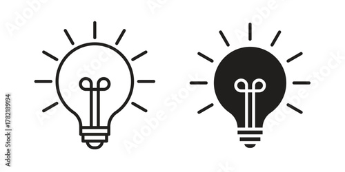 Bulb icon designs collection for mobile, ui, web.