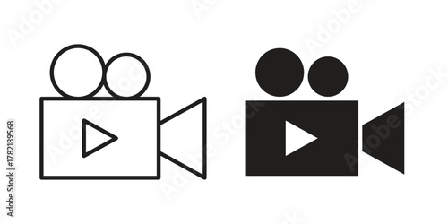 Camcorder icon designs collection for mobile, ui, web.