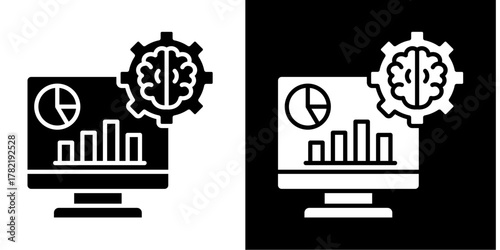 Business Intelligence Software  Icon Set White Style Collection