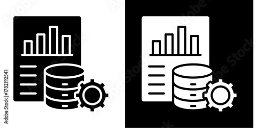 Enterprise Data Management  Icon Set White Style Collection