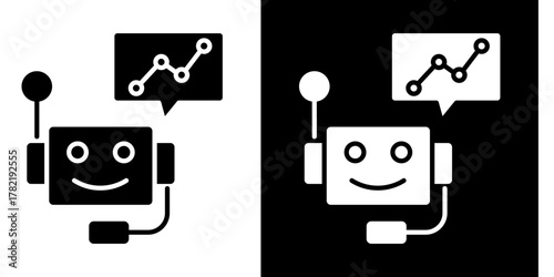 Ai Powered Chatbot  Icon Set White Style Collection