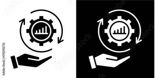 Business Optimization  Icon Set White Style Collection