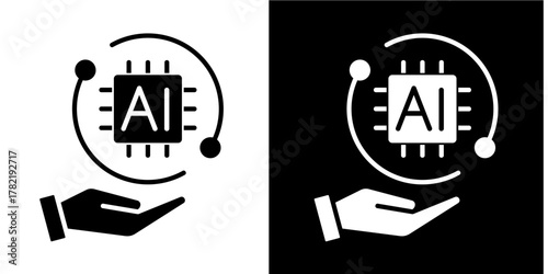 Ai Powered  Icon Set White Style Collection