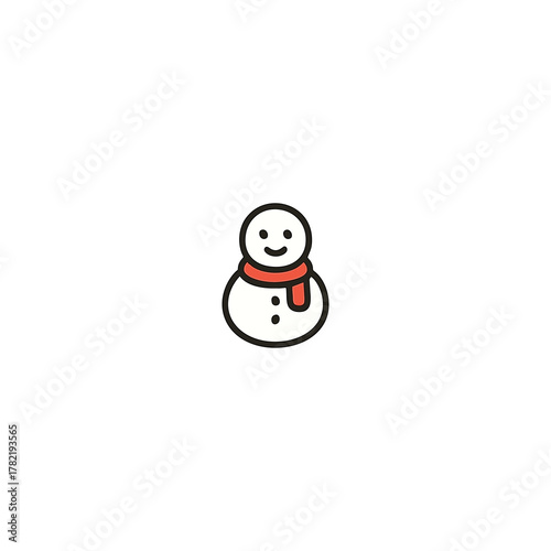 Snowman Icon — Cute Winter Character Flat Vector Illustration