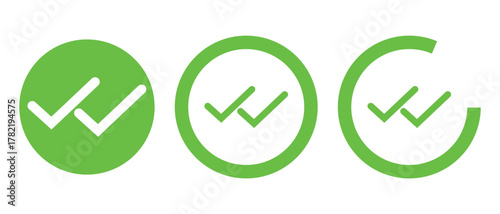 double checkmark icon, double tick and yes icon, checkmark vector illustration of an abstract background