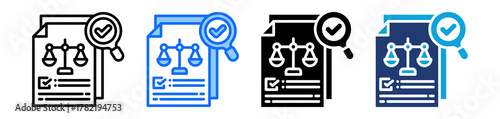 Legal Audit Icon Set Multi Style Vector Illustration