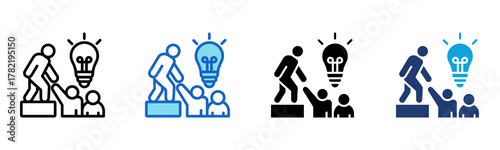 Mentorship Icon Multi Style Vector Illustration