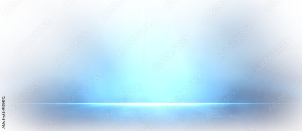 Fototapeta premium Transparent asphalt blue dark street with smoke. Interior texture for display products wall png isolated. 