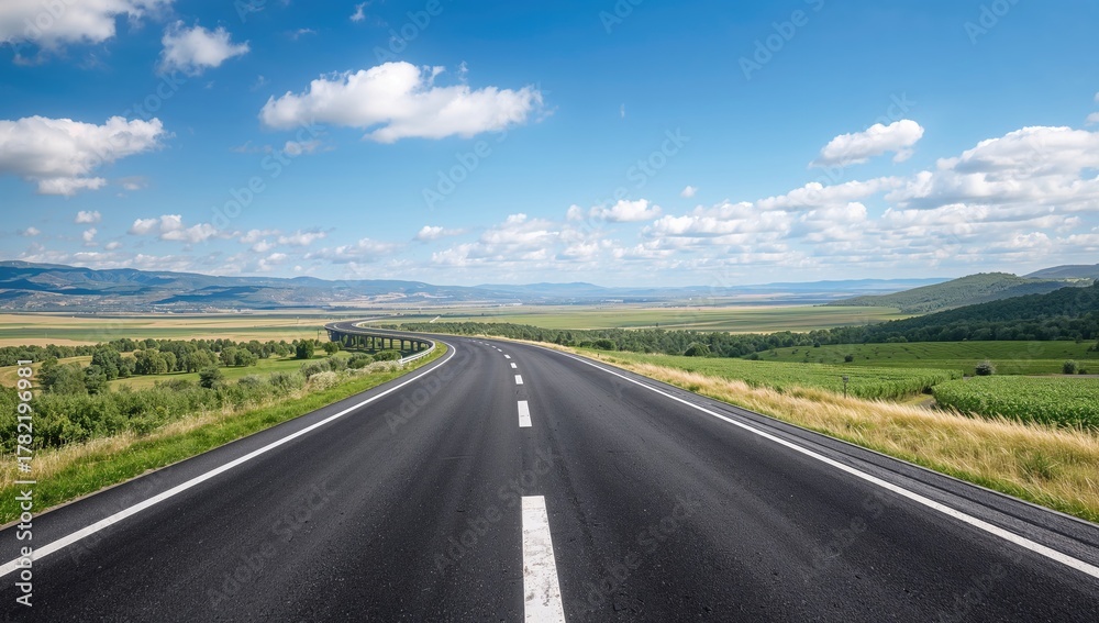 Naklejka premium 3D illustration of travel and vacation road advertisement, visual elements for marketing campaigns