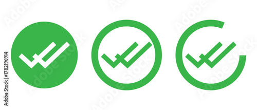 double checkmark icon, double tick and yes icon, checkmark vector illustration of an abstract background