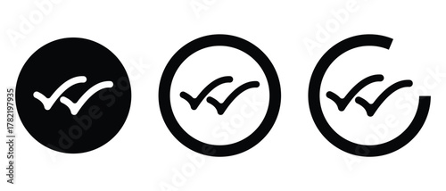 double checkmark icon, double tick and yes icon, checkmark vector illustration of an abstract background