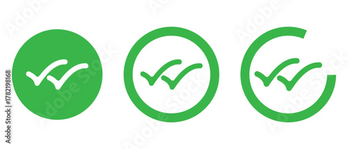 double checkmark icon, double tick and yes icon, checkmark vector illustration of an abstract background