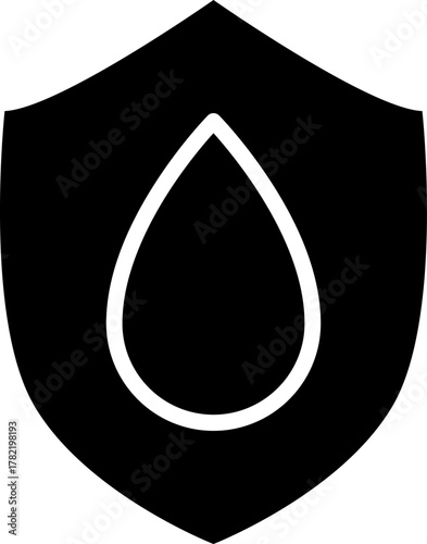 Waterproof icons. Water Proof sign collection. Water resistant symbol. Water protection icon with shield. Vector, PNG, jpeg. Keep dry. Open umbrella with water droplets icons set Water drop protection
