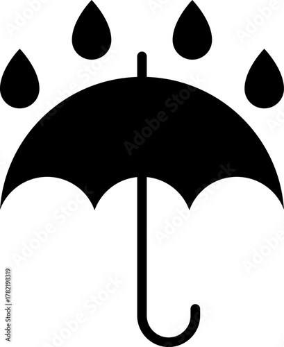 Waterproof icons. Water Proof sign collection. Water resistant symbol. Water protection icon with shield. Vector, PNG, jpeg. Keep dry. Open umbrella with water droplets icons set Water drop protection
