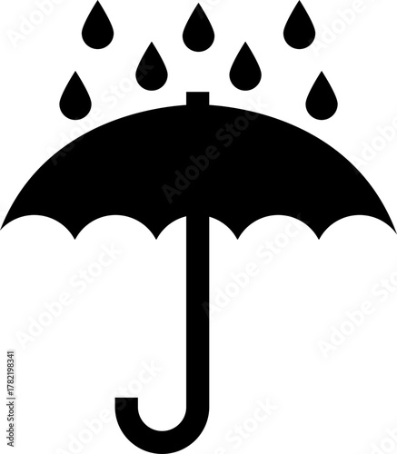 Waterproof icons. Water Proof sign collection. Water resistant symbol. Water protection icon with shield. Vector, PNG, jpeg. Keep dry. Open umbrella with water droplets icons set Water drop protection