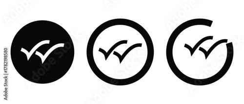 double checkmark icon, double tick and yes icon, checkmark vector illustration of an abstract background