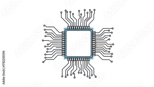 Central processing unit on a white background, technological innovation
